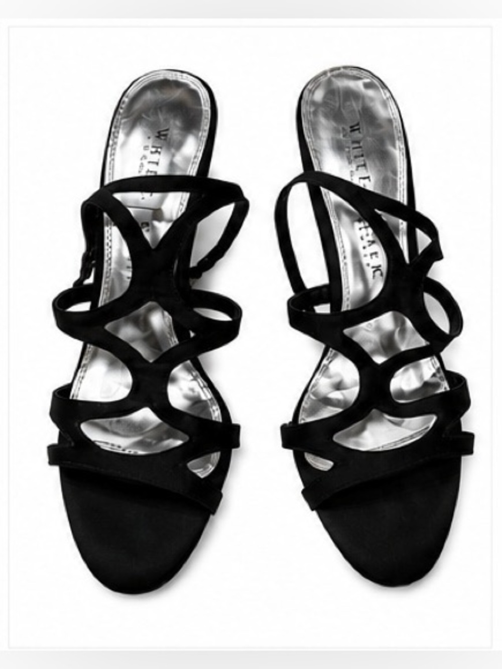 White House Black Market Black Strappy Heels – Size 7.5
